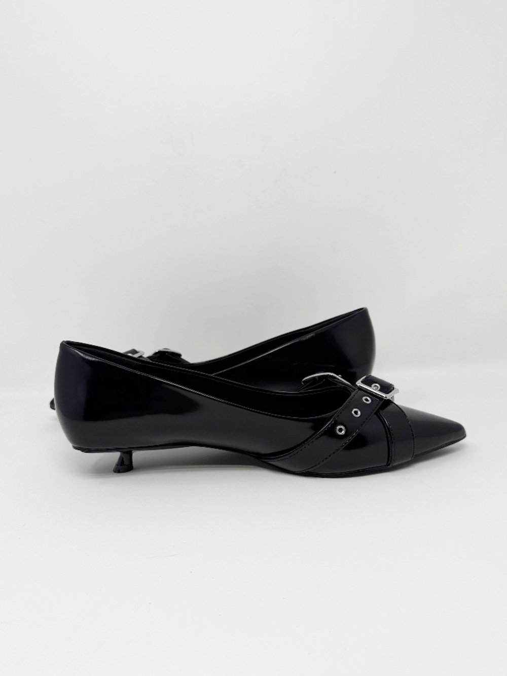 New Free People So 90s Kitten Heel Pump Black Sz 9 - Picture 12 of 14